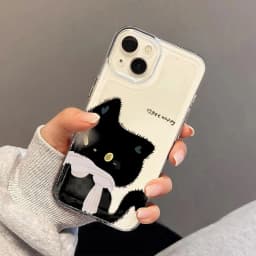 Cartoon Black White Cat Couple Phone Case For Samsung Galaxy A17 A16 A15 A35 A55 A37 A57 S25 S26 Ultra S23 S22 Plus S24FE Cover