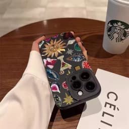 Fashion Black Collage Pattern Eye Design Phone Case For iPhone 17 11 12 13 14 15 16 Pro Max 16E XS X XR 7 8 Plus SE2 Soft Cover