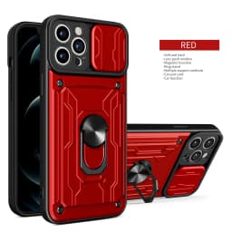 Hidden Slide Card Slot Lens Protective Case For iPhone 17 16 15 14 13 Pro Max 12 11 XR XS MAX 8 7 Plus SE 2022 Magnet Ring Cases