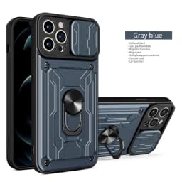 Hidden Slide Card Slot Lens Protective Case For iPhone 17 16 15 14 13 Pro Max 12 11 XR XS MAX 8 7 Plus SE 2022 Magnet Ring Cases