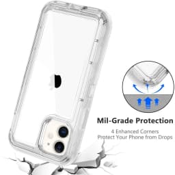 Military Level Heavy Duty Hard Case For iPhone 15 13 11 14 16Pro Max MINI XR XSMAX SE 6 7 8Plus 3IN1Transparent Shockproof Cases