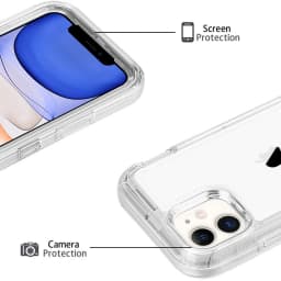 Military Level Heavy Duty Hard Case For iPhone 15 13 11 14 16Pro Max MINI XR XSMAX SE 6 7 8Plus 3IN1Transparent Shockproof Cases
