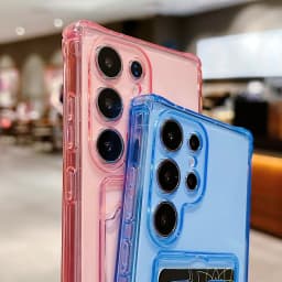 Phone Case For Samsung Galaxy S26 S25 S21 FE S22 S23FE S24 Plus Ultra Edge Clear Transparent Wallet Card Holder Silicone Cover
