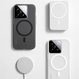 Matte Clear Corrugated Phone Case For Magsafe Xiaomi 15 14 13T 13 Pro Poco F5 F6 Pro Wireless Charging Magnetic Cover
