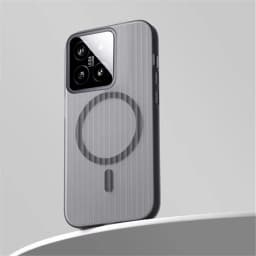 Matte Clear Corrugated Phone Case For Magsafe Xiaomi 15 14 13T 13 Pro Poco F5 F6 Pro Wireless Charging Magnetic Cover