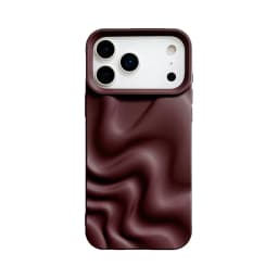 Stylish 3D Bump Wave Shiny Pink Back Cover For iPhone Air 11 12 13 14 15 17 18 Pro Max Phone Case
