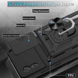 Case For Samsung XCover 7 Pro For Galaxy XCover 7 Camera Lens Cover Phone Ring Stand Armor rotate Cover