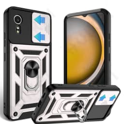 Case For Samsung XCover 7 Pro For Galaxy XCover 7 Camera Lens Cover Phone Ring Stand Armor rotate Cover