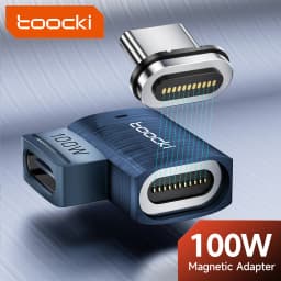 Toocki 100W Magnetic USB C Adapter USB3.0 Type C for Samsung Huawei Oneplus 5Gbps Data LED OTG Converter for Macbook iPhone 15