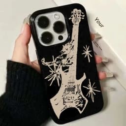 Korean Trend Guitar Soft Phone Case For iPhone 16 11 12 13 14 15 Pro XS MAX XR 7 8 Plus SE 2022 2020 16E Shockproof Back Cover
