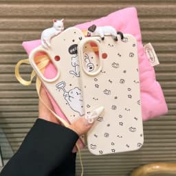 Cute 3D Cat Dot Leather Phone Case For iPhone 15 16 11 12 13 14 Pro Max 15 Plus iPhone17 17 Lovely Cartoon Cat Shockproof Cover