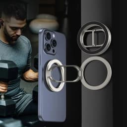 Double Sided MagSafe Phone Stand Magnetic Phone Ring Holder Kickstand Grip for Phone 15 14 Android Gym Car Holder