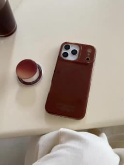 Vintage Brown Magnetic Grip Tok Phone Case for iPhone 17 16 15 14 13 Pro Max Wireless Charge For Magsafe Stand Holder Back Cover