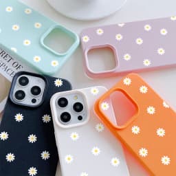 Daisy Flower Silicone Lichee Pattern Case For Xiaomi 15T 14T Pro 15 Ultra 13T POCO X7 X6 X5 Pro F7 F6 F5 X3 GT M4 M6 M7 X4 NFC