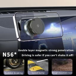 Magnetic Phone Holder Foldable Design 360° Adjustable Vacuum Car Mount For Cell Phone For iphone Live Streaming