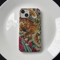 Oriental Style Artistic Majestic Tiger Pattern Phone Case for iPhone 17 16 15 14 11 12 13 Pro Max Plus Back Cover