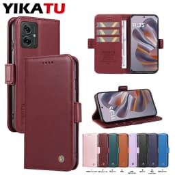 Skin Friendly Magnetic Wallet Leather Case For Motorola G85 5G G84 G75 G64 G55 G54 EU G45 G35 G34 G32 G24 G15 G05 G04S G04 Cover
