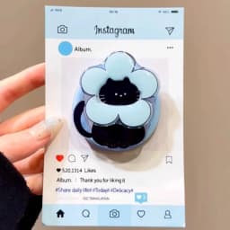 Korean INS Cute Cartoon Scarf Kitten For Magsafe Griptok Holder Phone Finger Ring Stand Support For iPhone 17 16 Samsung Bracket