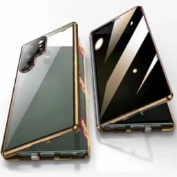 360° Protection Anti Peeping Metal Magnetic Double Sided Glass Snap Lock Case For Samsung Galaxy S26 S25 S24 S23 S22 Ultra Plus
