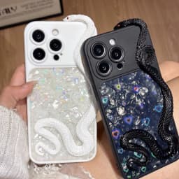 3D Snake Shaped Fashionable Phone Case for iPhone 17 17Pro 17Air 16 15 14 13 Pro Max Unique Snake Shaped Design Back Cover