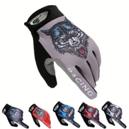 Men's Gloves Summer Spring Wolf Skull Breathable Non-Slip Touchscreen Cycling Sports Motorcycle Exercise Women Racing Gloves