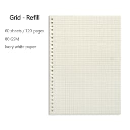 A5 B5 Loose Leaf Notebook Refill 60 Sheets Kawaii Spiral Binder Index Inside Page Dot Grid Blank Connell Stationery