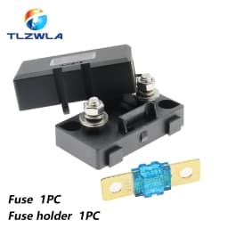 1Set ANS trumpet Fork Plug Fuse 20A 30A 40A 50A 60A 70A 80A 100A 150A 200A Bolt fixed insurance film + ANS-8 Safety plate base