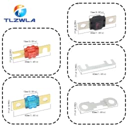 1Set ANS trumpet Fork Plug Fuse 20A 30A 40A 50A 60A 70A 80A 100A 150A 200A Bolt fixed insurance film + ANS-8 Safety plate base