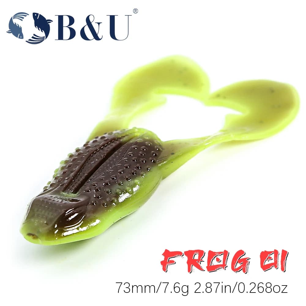 B&U 73mm Floating Soft Fishing Lure Frog Baits Trout Bass Lure Silicone Swimbait Jigging Wobblers For Pike Artifical Rubber Bait