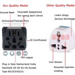 1PCS Universal German Russia AU UK Kr EU to US AC Power Socket America Plug US Travel Charger Japan Adapter Converter Type B 10A