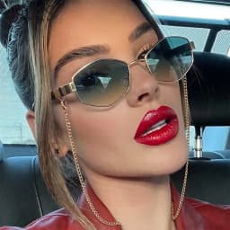 Retro Small Frame Hexagon Sunglasses Women With Chain 2026 Luxury Brand Steampunk Unique Polygon Sun Glasses For Ladies Eyewear