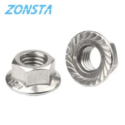 Hexagon Flange Nuts M3 M4 M5 M6 M8 M10 M12 M16 M20 304 Stainless Steel Pinking Automatic Locking Nut DIN6923 Serrated Spinlock