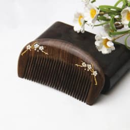 Natural Gold Sandalwood Small Comb Natural Wood Structure Fine Tooth Hair Comb Anti-Static Head Acupuncture Point Massage Gift