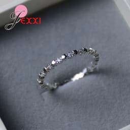 Luxury Original Delicate Solid 925 Silver Needle Stars Finger Ring Authentic Real Clear CZ Jewelry For Women Wedding Gift