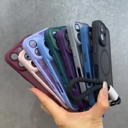For Magsafe Translucency Contrast Lanyard Case For iPhone 16 15 Pro Max 14 Plus 11 12 13 16e Hand Wrist Strap Matte Clear Cover