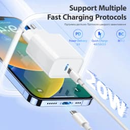 PD 20W USB C Charger For Apple iPhone 16 15 13 12 11 14 Pro Max 7 8 Plus X XS Fast Charging USB C Date Cable Charger Accessories