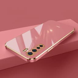 For OPPO A91 Case Luxury Square Plating oppo Reno3 Phone Case CPH2043 CPH2001 CPH2021 Case ShockProof Silicone Back Cover Fundas