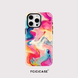 Fcicicase For Magsafe Wireless Charge Case For iPhone 16 15 14 13 Pro Max 12 11 Magnetic Double-layer Colorful Lines Cover