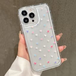 White Small Love Transparent Phone Case For IPhone 18 17 Air 16 14 13 12 11 Pro Max Plus Cover For IPhone 16E 15 Pro Cases