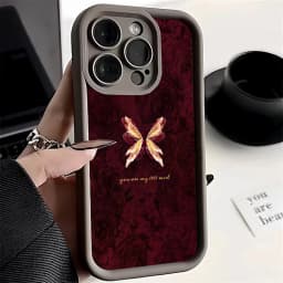 Retro Butterfly Pattern Silicone Phone Case For iPhone 17 16 15 14 13 12 11 Pro Max 17 Air 16E XS X XR 7 8 Plus Shockproof Cover