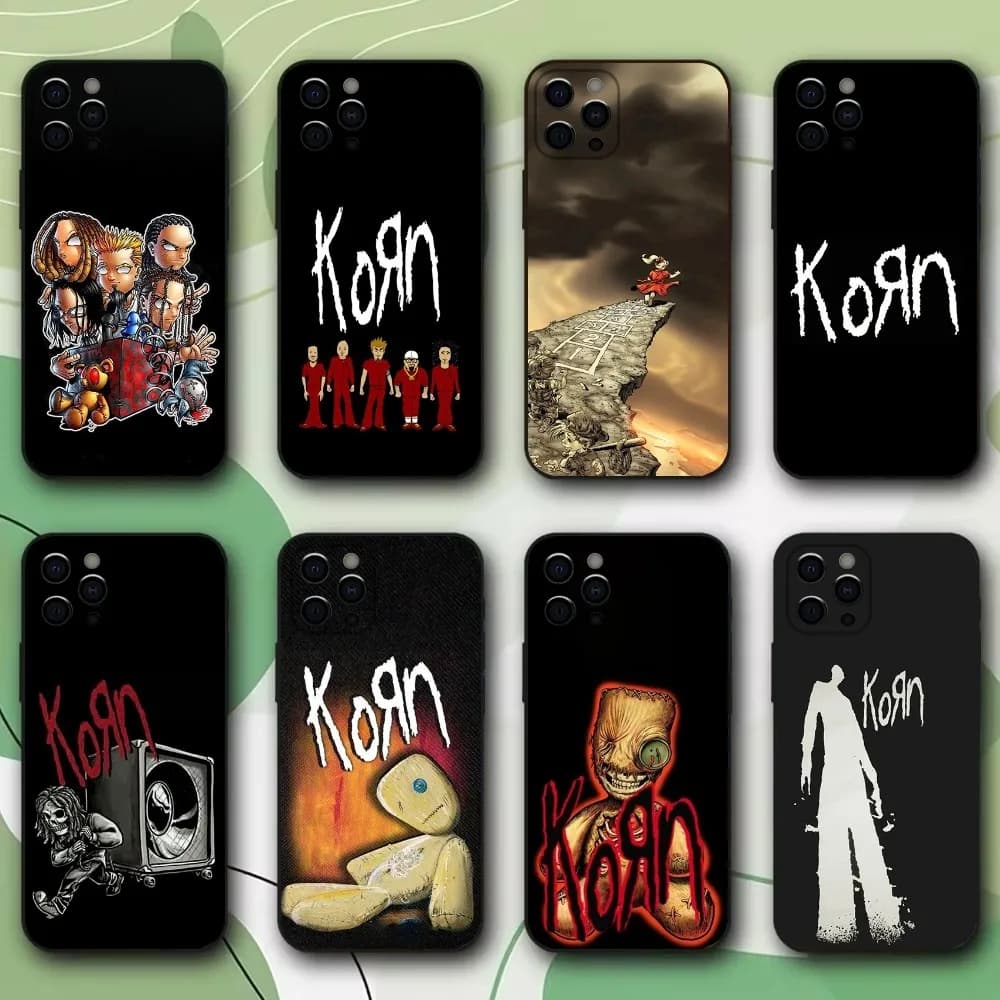 K-Korn Rock Band Phone Case For iPhone 16,15,14,13,12,11,Pro,X,XS,Max,XR,Plus,Mini Soft Black Cover