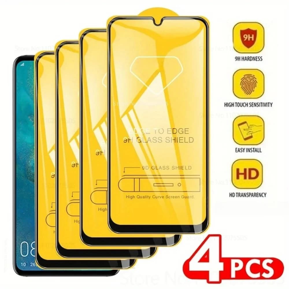 4Pcs 9D Tempered Glass for Xiaomi Redmi 15 4G 15C 14C 14R 13C 5G 13X 11 12C HD Screen Protectors 12 11A 10X Pro 10A 10C 10 Power