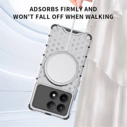 Magnetic Ring Transparent Phone Case For Xiaomi Poco F5 F6 X6 Pro X6Pro Shockproof Clear Full Coverage Cases Cover