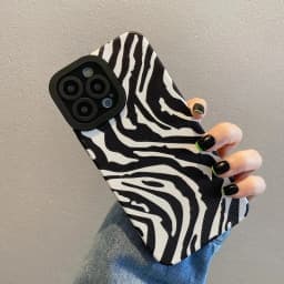 Fashion Zebra Stripes Silicone Case For iPhone 15 12 13 14 Plus 11 16 Pro Max Mini 17 ProMax Air Soft Leather Shockproof Cover