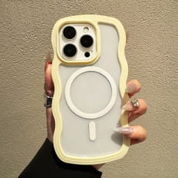 2 in 1 Wavy Frame Phone Case For iPhone 15 Pro Max 17 Air 16 14 13 11 12 Magnetic Wireless Charge Shockproof Back Cover