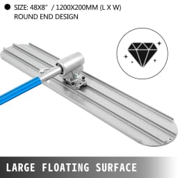SucceBuy Concrete Float 1200x200mm/1200x300mm Finishing Bull Float with 4 Handle Round End Drywall Construction Cement Trowel