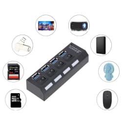 Mini USB HUB 3.0 Super Speed 5Gbps usb3.0 4 Ports HUB Portable Micro USB 3.0 HUB Splitter With External Power Adapter For PC Acc