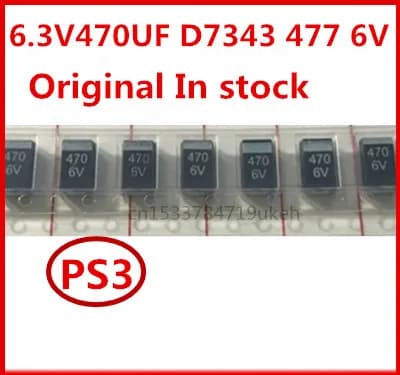 Original 20pcs/ 6.3V470UF 477 470UF 6V D7343 PS3 D Tantalum Capacitor