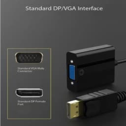 LccKaa DisplayPort Display Port DP to VGA Adapter Cable Male to Female Converter for PC Computer Laptop HDTV Monitor Projector
