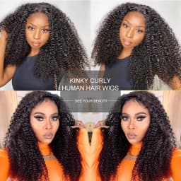 Mongolian Hair Afro Kinky Curly Hair Extension Human Hair Bundles With 4X4 Closure Natural Color Remy Curly Bundles With Closure